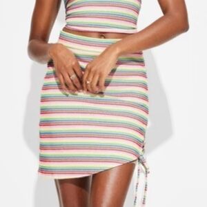 Pride Adult Mid-Rise Mini   Asymmetrical Skirt - Rainbow.